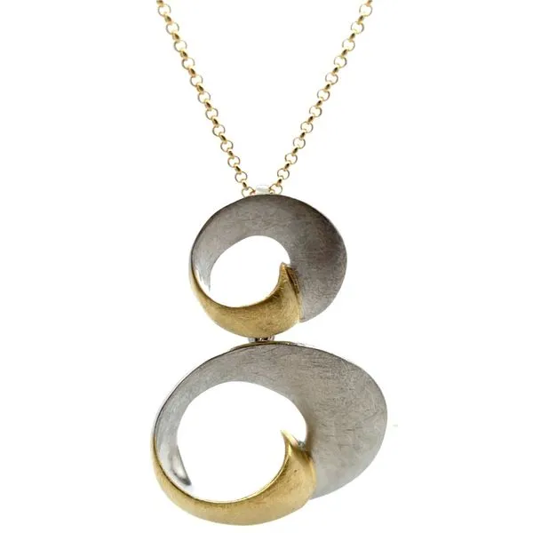 Silver and 18K Gold Cloud Pendant Charm Hudson Valley Goldsmith New Paltz, NY