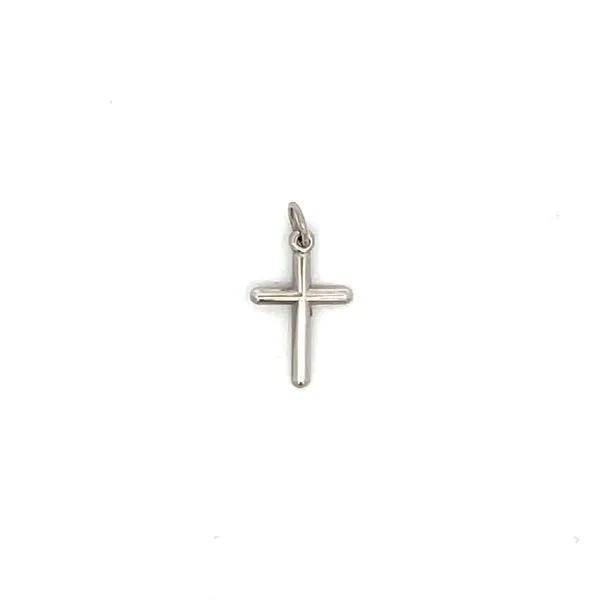 14Kt White Gold Plain Cross Charm Hudson Valley Goldsmith New Paltz, NY