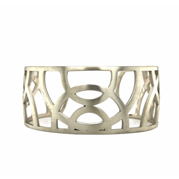 Sterling silver cuff style bracelet with overlapping circle design 26mm wide Sterling silver cuff style bracelet with overlappin Hudson Valley Goldsmith New Paltz, NY