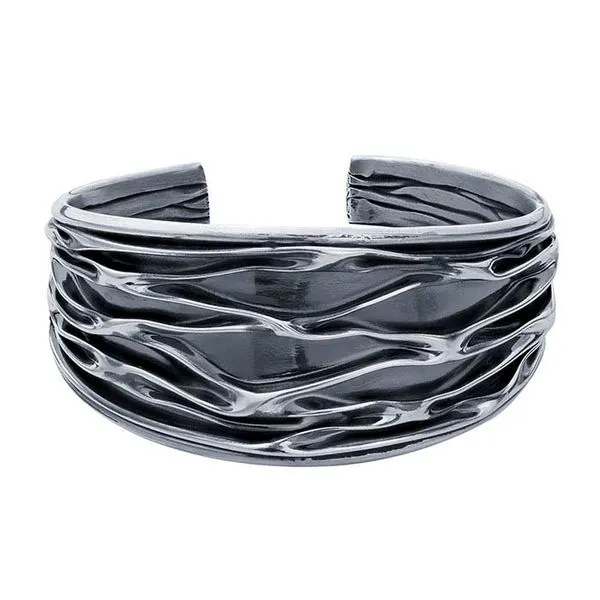 Sterling Silver Corrugated Oxidized Cuff bracelet Hudson Valley Goldsmith New Paltz, NY