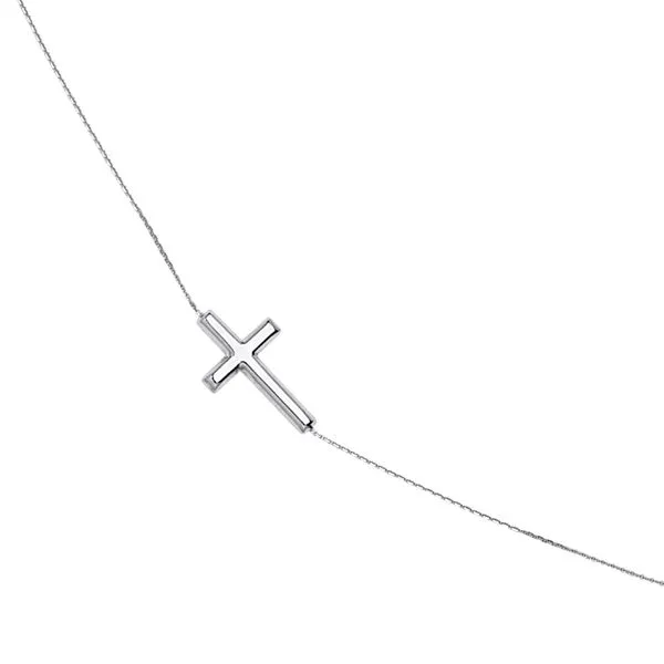 Sterling Silver Sideways Cross Bracelet Hudson Valley Goldsmith New Paltz, NY