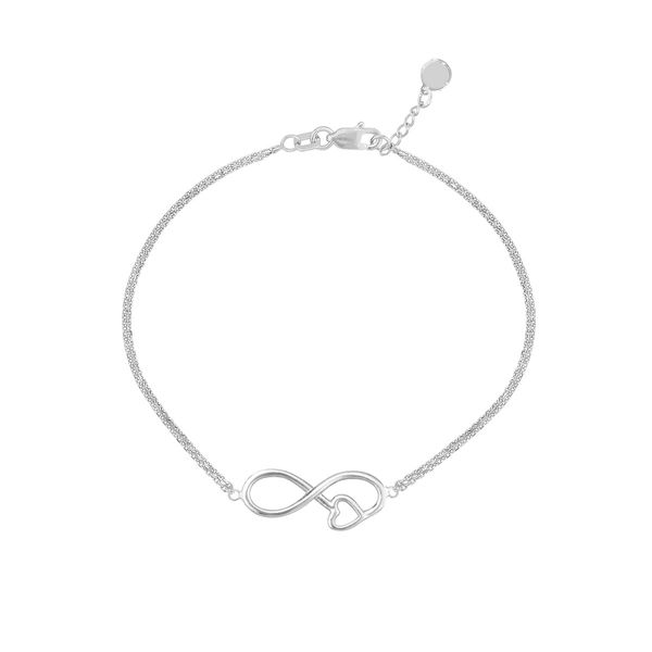 Sterling Silver Infinity Symbol Heart Bracelet Hudson Valley Goldsmith New Paltz, NY