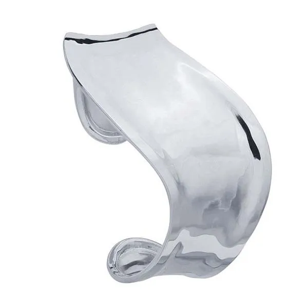 Sterling Silver 1 Inch Wavy Cuff High polish slight concave design Hudson Valley Goldsmith New Paltz, NY
