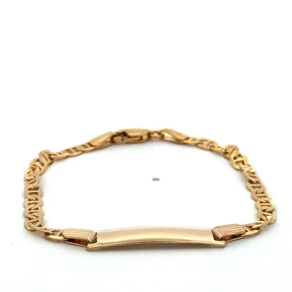 14k yellow gold flat 3.50mm anchor chain with 1