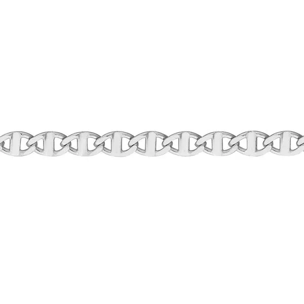 Enhance your ankle with this 14K White Gold Adjustable Flat Mariner Chain Anklet. The anklet is made of 14K white gold and featu Image 2 Hudson Valley Goldsmith New Paltz, NY