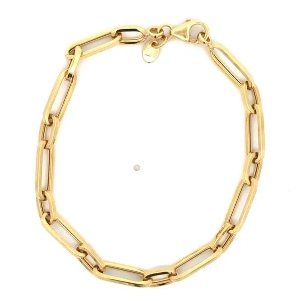 14K Yellow Gold Large Paperclip Style Bracelet 8