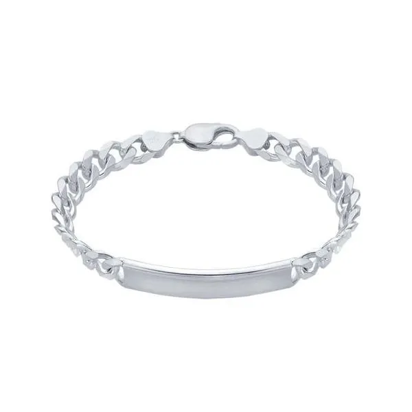 Sterling Silver Beveled Curb Chain ID Bracelet Hudson Valley Goldsmith New Paltz, NY