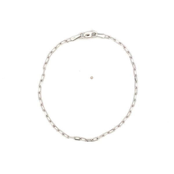 14K White Gold Paper Clip Chain Bracelet Hudson Valley Goldsmith New Paltz, NY