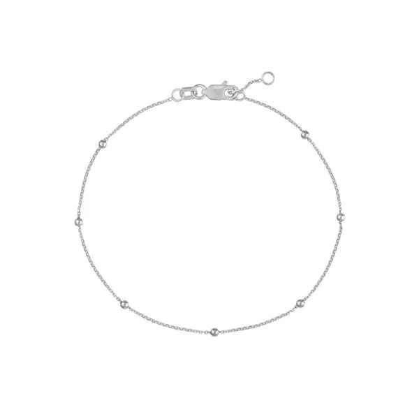 14K White Gold Diamond-Cut Cable Chain Bracelet Hudson Valley Goldsmith New Paltz, NY