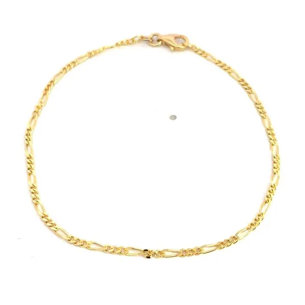 14K Yellow Gold Figaro Chain Bracelet Hudson Valley Goldsmith New Paltz, NY