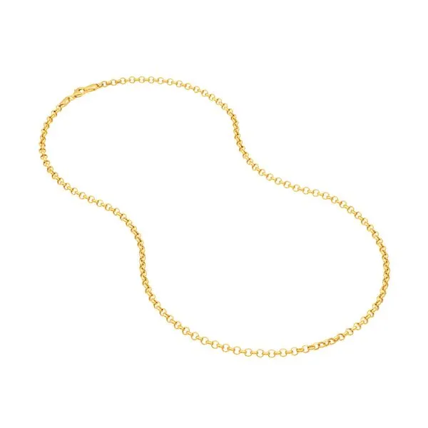 14K Yellow Gold Hollow Rolo Chain Bracelet Hudson Valley Goldsmith New Paltz, NY