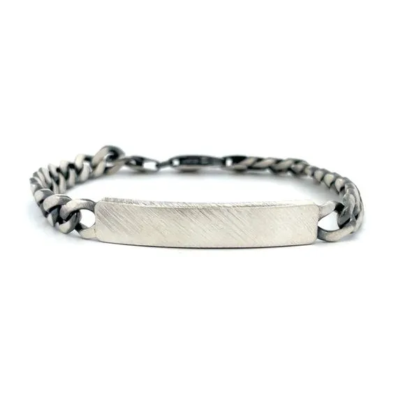 Sterling Silver Beveled Curb Chain ID Bracelet Hudson Valley Goldsmith New Paltz, NY