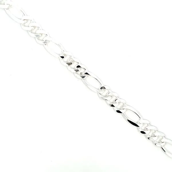 Sterling Silver Diamond-Cut Figaro Chain Bracelet Image 2 Hudson Valley Goldsmith New Paltz, NY