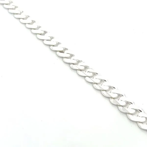 Sterling Silver Beveled Curb Chain Bracelet Image 2 Hudson Valley Goldsmith New Paltz, NY