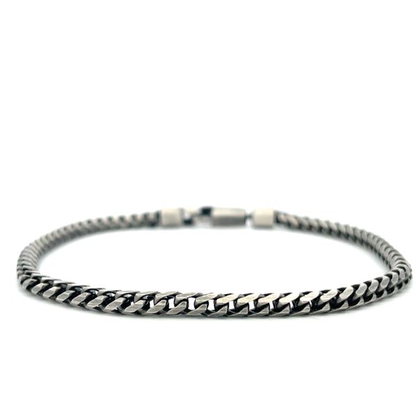Sterling Silver Foxtail Brushed Gun Metal Bracelet Hudson Valley Goldsmith New Paltz, NY