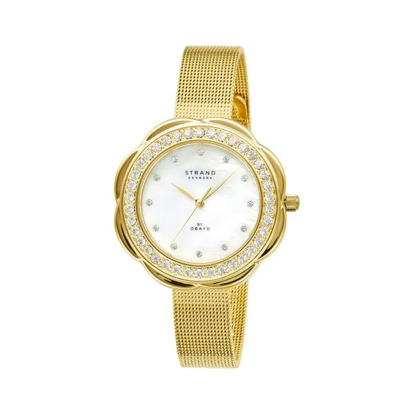 Strand by Obaku Yellow Watch With White Face, Case has a Subtle Petal Shape Hudson Valley Goldsmith New Paltz, NY
