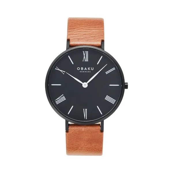 Black Watch With Light Brown Strap Hudson Valley Goldsmith New Paltz, NY