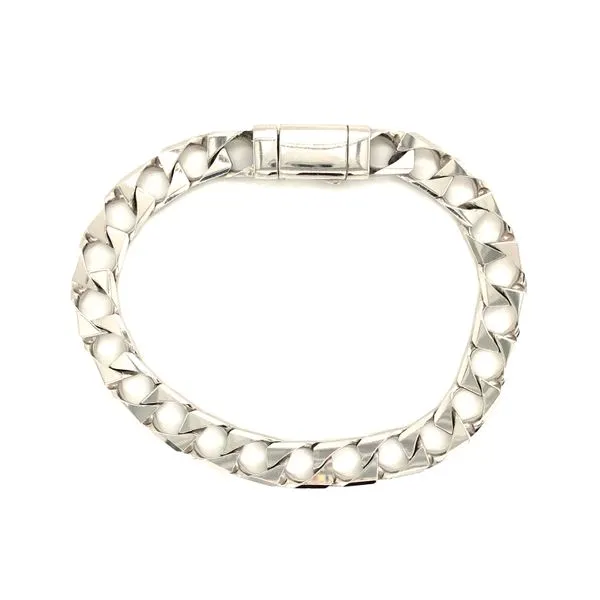 Sterling Silver 8mm Diamond-Cut Curb Chain Bracelet Sterling Silver 8mm Diamond-Cut Curb Chain Bracelet Hudson Valley Goldsmith New Paltz, NY