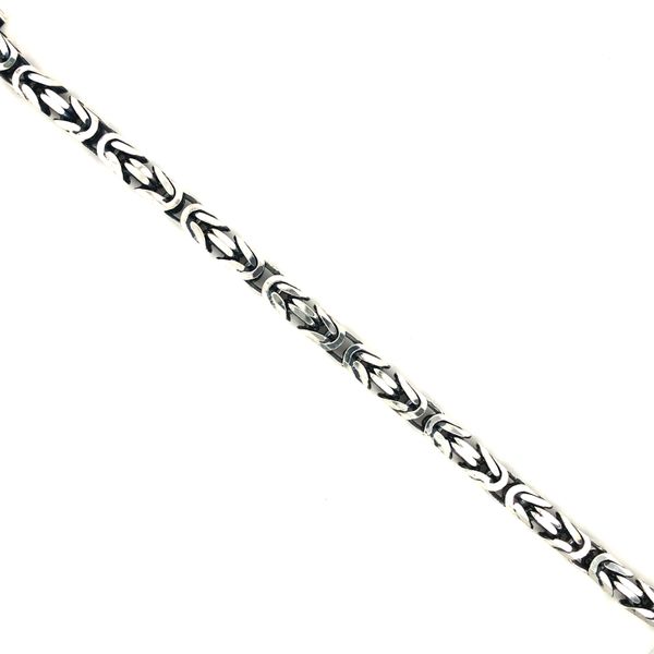 Sterling Silver Square 5.5 Mm Byzantine Chain Bracelet, 8.5 Inch, With Antique Patina Sterling Silver Square 5.5 Mm Byzantine Ch Hudson Valley Goldsmith New Paltz, NY
