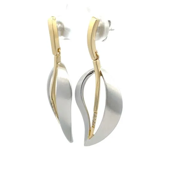 Sterling Silver Leaf Post Earrings Image 2 Hudson Valley Goldsmith New Paltz, NY
