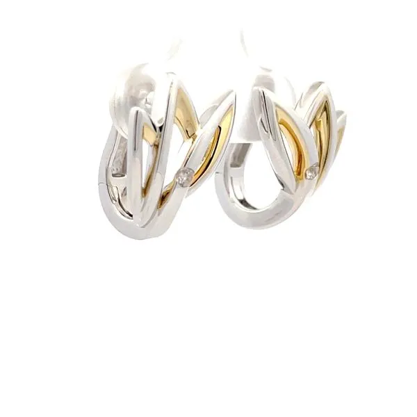 Silver & Vermeil Earrings with Sapphire Accents Image 3 Hudson Valley Goldsmith New Paltz, NY