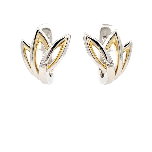 Silver & Vermeil Earrings with Sapphire Accents Hudson Valley Goldsmith New Paltz, NY