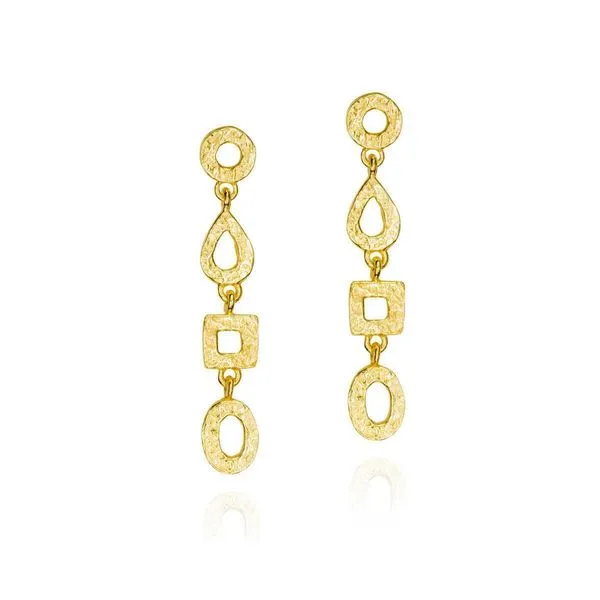 Silver Drop Earrings with Gold Vermeil Hudson Valley Goldsmith New Paltz, NY