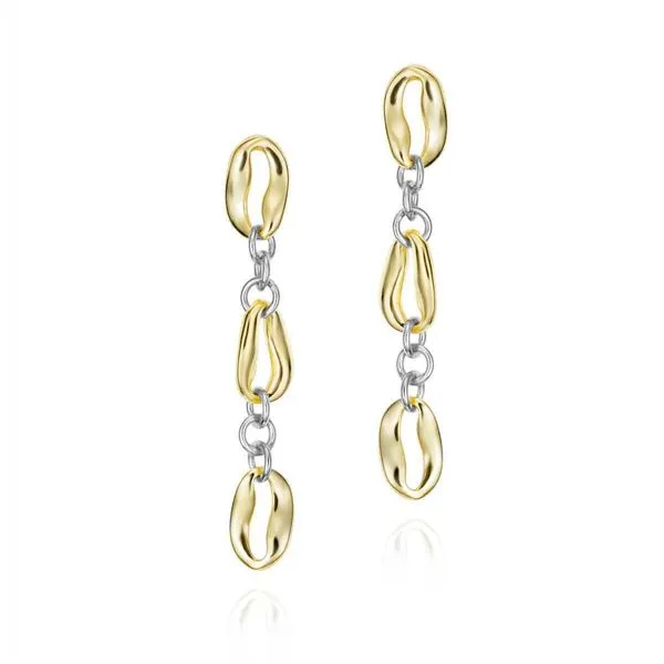 Silver and Gold Vermeil BEAN Earrings Hudson Valley Goldsmith New Paltz, NY