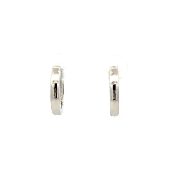 Polished Silver Huggie Hoop Earrings Hudson Valley Goldsmith New Paltz, NY