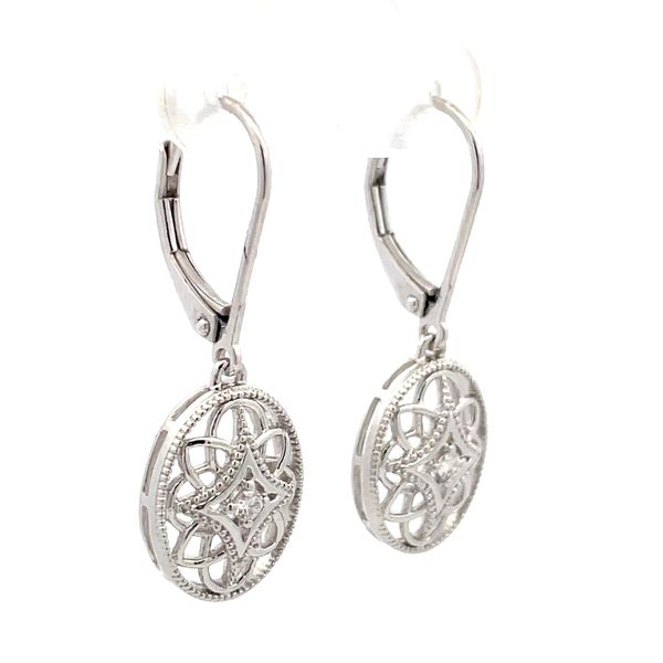 Diamond Accent Vintage Earrings in Sterling Silver Image 2 Hudson Valley Goldsmith New Paltz, NY