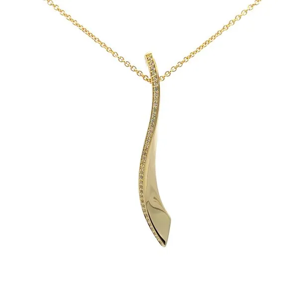 Vermeil Swirl White Sapphire Necklace Hudson Valley Goldsmith New Paltz, NY