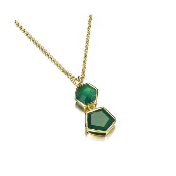 Gold Vermeil Green Onyx Pendant Necklace Hudson Valley Goldsmith New Paltz, NY