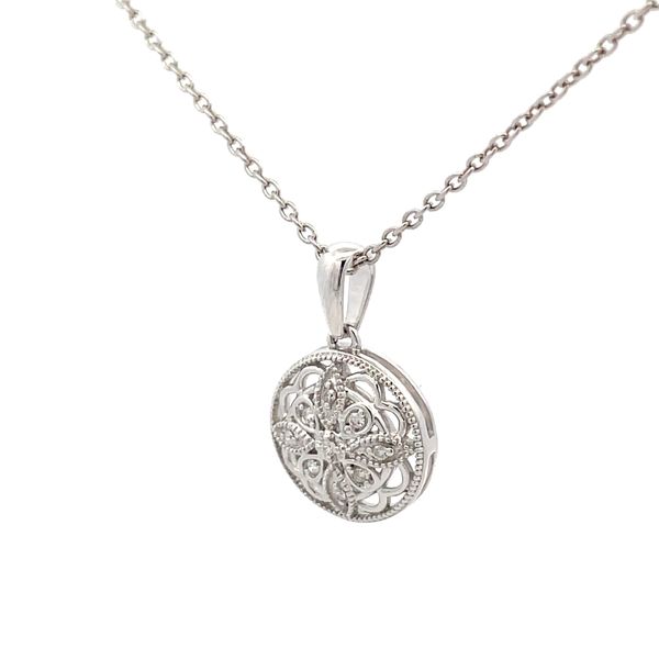 Diamond Accent Vintage Necklace in Sterling Silver Image 3 Hudson Valley Goldsmith New Paltz, NY