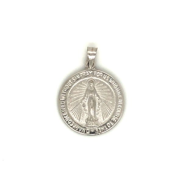 14K White Gold Miraculous Medal (Mary), 18.5 mm 14K White Gold Miraculous Medal (Mary), 18.5 mm Hudson Valley Goldsmith New Paltz, NY