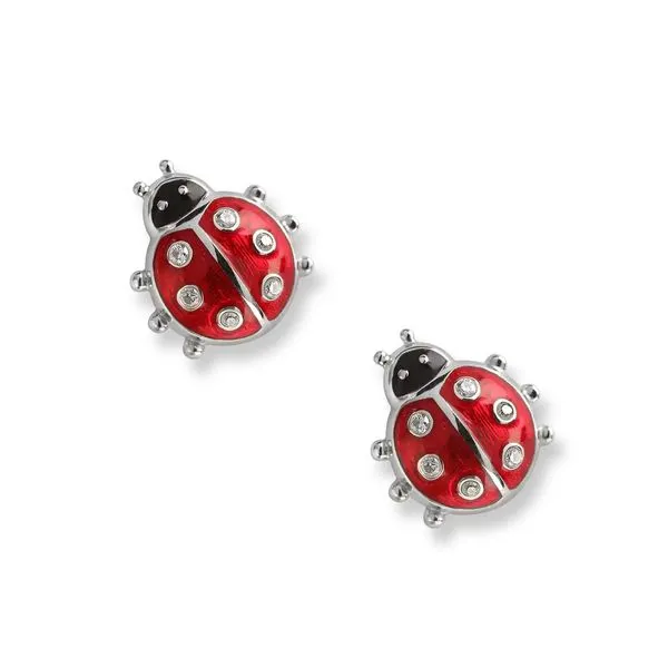 Red Ladybug Enamel Earrings Hudson Valley Goldsmith New Paltz, NY