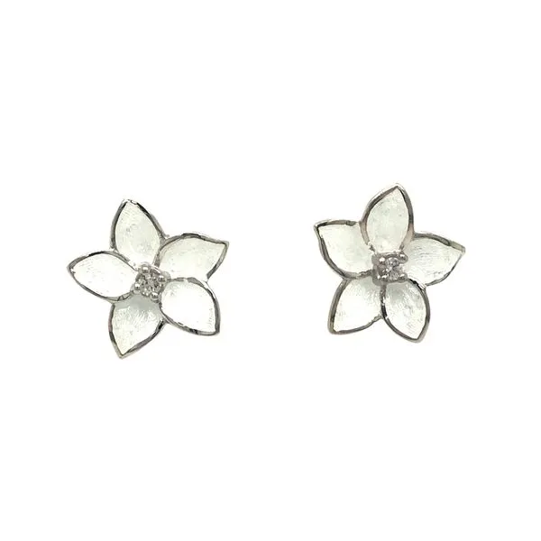 Floral Enamel Post Earrings Hudson Valley Goldsmith New Paltz, NY