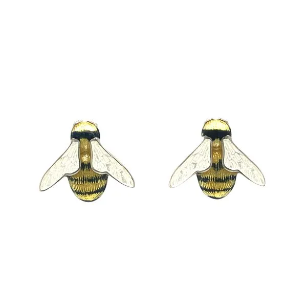 Bumble Bee Enamel Earrings Hudson Valley Goldsmith New Paltz, NY