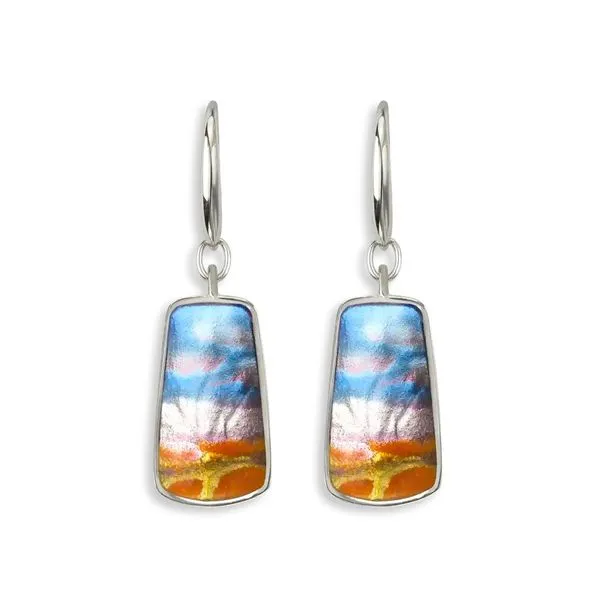 Sunset Enamel Earrings Hudson Valley Goldsmith New Paltz, NY