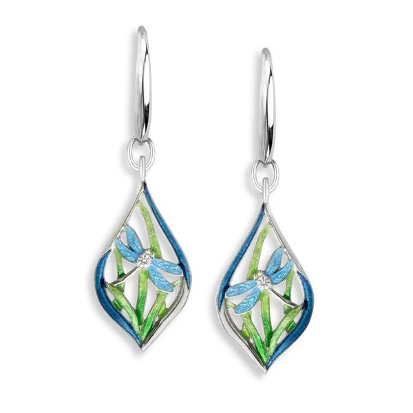 Sterling Silver Dragonfly Enamel Earrings Hudson Valley Goldsmith New Paltz, NY