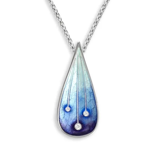 Blue Stars Sterling Silver Necklace-White Sapphires Hudson Valley Goldsmith New Paltz, NY