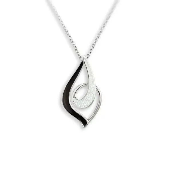 Black Marquise Enamel Necklace Hudson Valley Goldsmith New Paltz, NY