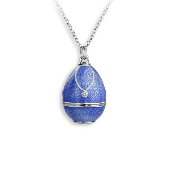 Blue Egg Enamel Necklace Hudson Valley Goldsmith New Paltz, NY