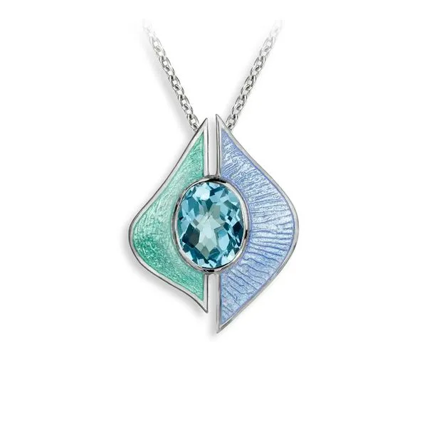 Green Modern Enamel Necklace Hudson Valley Goldsmith New Paltz, NY