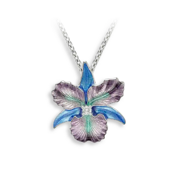 Purple-Turquoise Orchid Necklace Hudson Valley Goldsmith New Paltz, NY