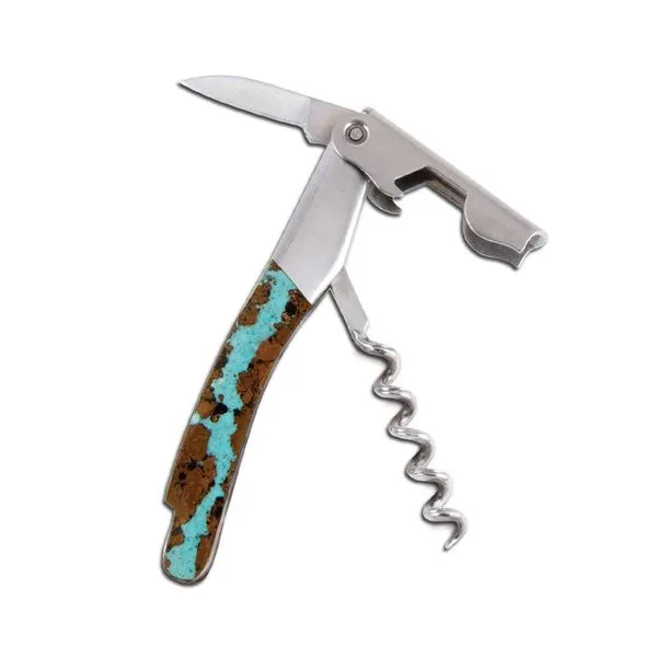 Waiter's knife featuring double sided turquiose vein Hudson Valley Goldsmith New Paltz, NY