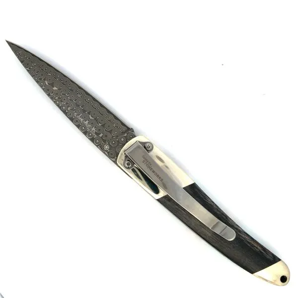 Blue/Green Turquoise Damascus Knife Image 3 Hudson Valley Goldsmith New Paltz, NY