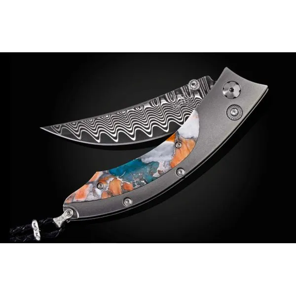 Spiny Oyster & Turquoise Titanium Knife Hudson Valley Goldsmith New Paltz, NY