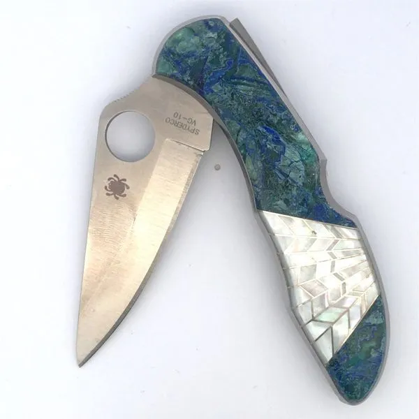 Spyderco Delica Jewelry Collection Azurite Knife Hudson Valley Goldsmith New Paltz, NY