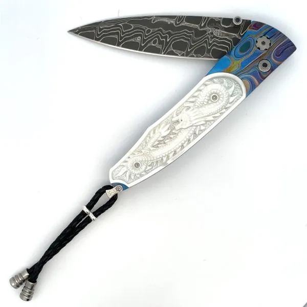 Damascus Mother of Pearl Knife Hudson Valley Goldsmith New Paltz, NY