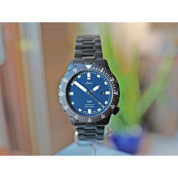 Sinn U1 1000 Meters Black Tegimented Blue Dial on Bracelet 44mm Ref. U1 S B 1010.0201 Huffords Jewelry Frontenac, MO